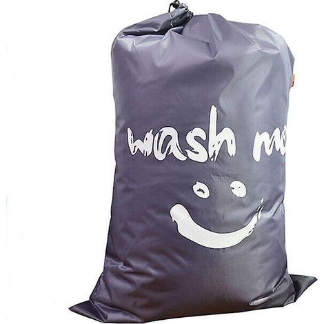 70 90cm, Grand Sac Linge De Sourire Gris Sac Linge Pliable Sac De Rangement Avec Corde En Nylon 100g Sac Portable Lger Pour Couverture De Vtem (1/5)