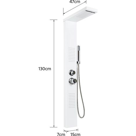 SiFree®Système de panneau de douche Aluminium Mat Blanc 1547130cm (1/5)