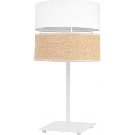LÁMPARA DE MESA PANTALLA DE YUTE 20 CM BLANCA (1/5)