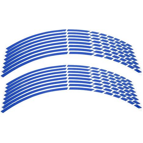Cryfokt Bandes Autocollantes Réfléchissantes pour Roues de Moto, 16 Pièces, Décor Adhésif de Couleur Permanente pour Roue de 16 à 18 Pouces, Accessoire de Moto (Blue) (1/5)