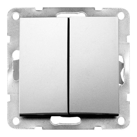 Doble conmutador empotrable Iota Plata GSC 103500009