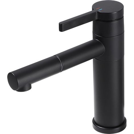 Mitigeur pour vasque, inox, noir, eau froide, pour toilettes (1/5)