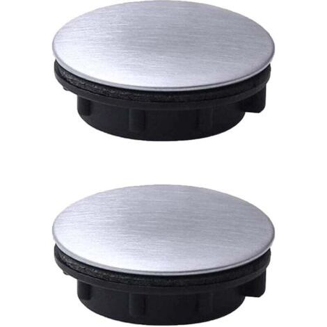 2pcs évier Ruban Trou Couvercle en Acier Inoxydable Robinet Trou Couvercle évier Trou Plaque Bouchon Bouchon obturateur pour Salle de Bain Cuisine (Trou d'installation pour 1.2-1.6in/31-40mm)…
