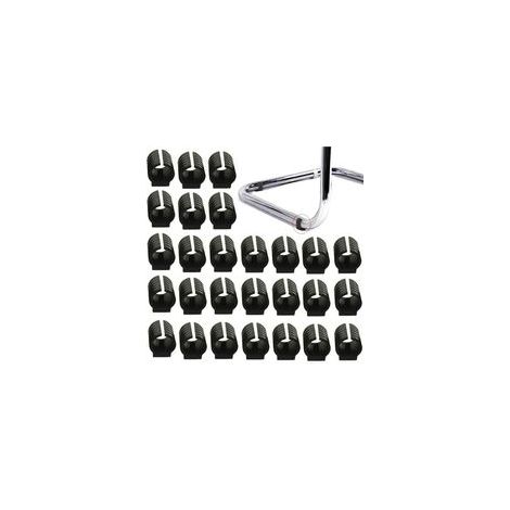 32pcs (25mm,Noir) Patin Pied Chaise Tube Embout Tampon Capuchon Bouchon Protection Plancher Meuble Forme U En Plastique Chaise Casquettes,Chaise Jambe Caps Silicone Tube Pince