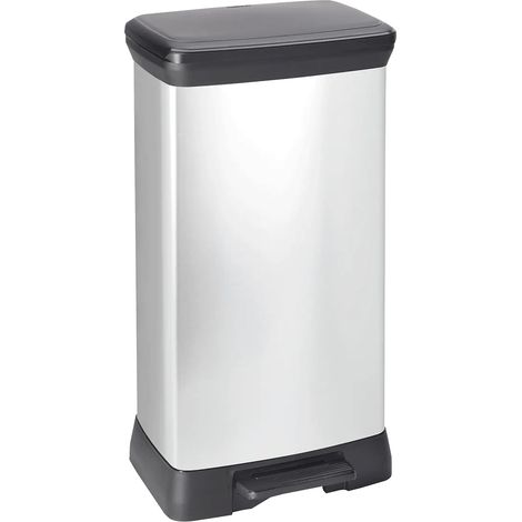 Curver Deco Bin Treteimer - 50L - Silber Metallic