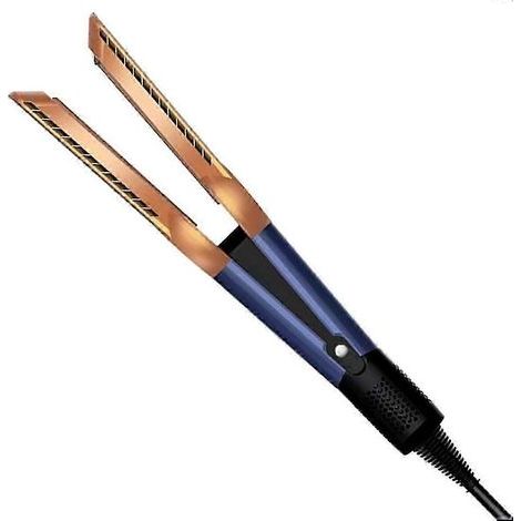Sèche-cheveux et lisseur 2 en 1 à double chaleur et ions négatifs pour un séchage et un lissage rapides - Idéal pour la maison et les voyages (UE)