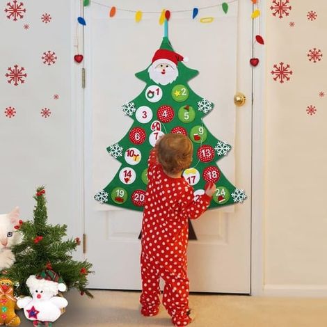 Calendrier de l'Avent en feutrine pour sapin de Noël - Compte à rebours jusqu'à Noël (1/5)