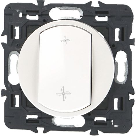 Legrand – Commande VMC Céliane blanc encastré – Interrupteur ventilation mécanique sans vis – Compatible plaques 1 à 4 postes – Installation facile (1/6)