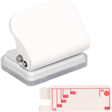 Hole Punch Ruler Design Quick Positioning 3 Holes Metal Paint Body Loose Leaf Puncher for DocumentationWhite (1/5)