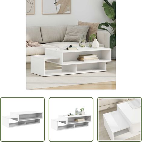 Wohnzimmer Tisch - Couchtisch Weiß 105 x 50 x 32,5 cm Holzwerkstoff (1/5)