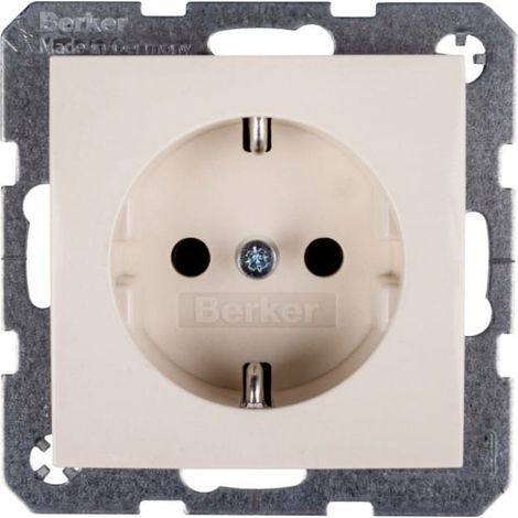 Berker/B.Kwadrat Schuko portalampada 16A IP20 crema lucido S.1 47438982