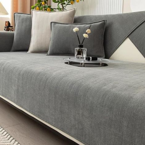 Housse De Canapé - 90x70 Cm - Déhoussable Lavable En Machine - Résistante Aux Taches - Gris (1/4)
