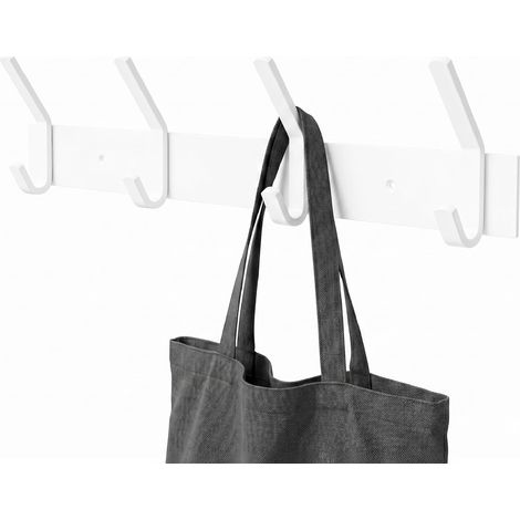 Porte-manteau mural multiple - 405 x 105 x 45 mm - Porte-vêtements couleur blanche - Fabriqué en acier. CM38 (1/5)
