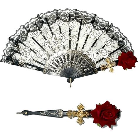 Ventilatore portatile, elegante design in pizzo, leggero e facile da trasportare, 2 pezzi (1/2)