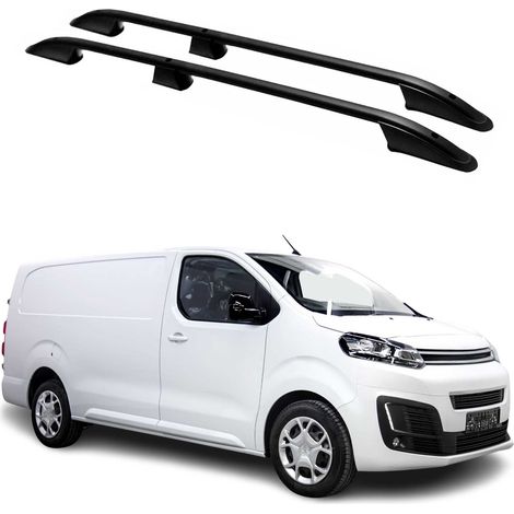 OMAC Barres de Toit longitudinales pour Citroen Jumpy 2016-2024 L3 Long Alu Noir