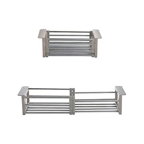 Escurridor de platos / Escurridor de fregadero / Escurridor de frutas y verduras (Color: Blanco plateado)