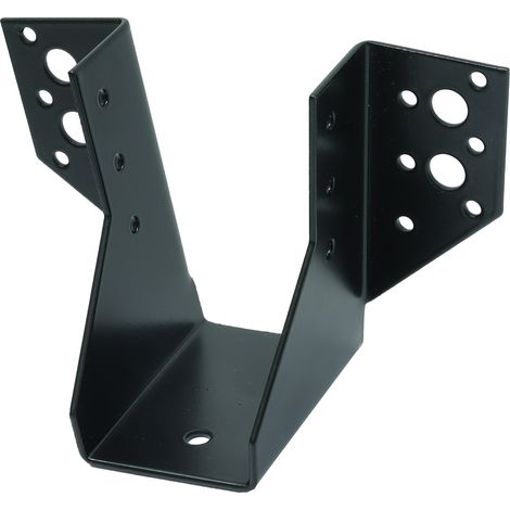Support de poutre à lèvres pliées noir galvanisé 5 x 10 cm - Par