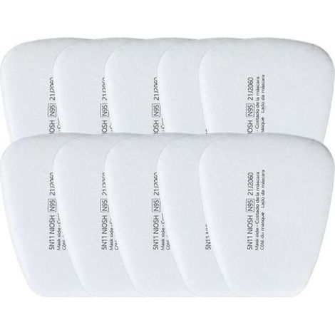 5N11CN filtre coton KN95 masque anti-poussière filtre de remplacement filtre en coton particules filtre trapézoïdal général 10 pièces (1/5)