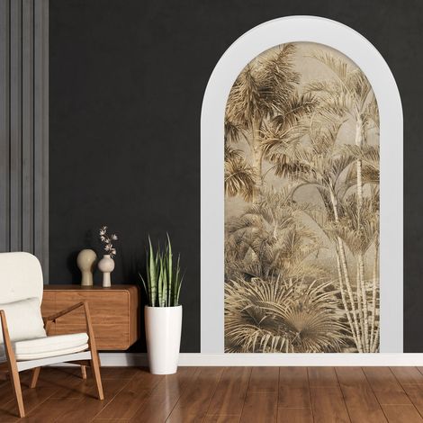 Stickers Trompe l'oeil Arche - Voute - Forêt Tropicale - 70 x 115 cm (1/3)