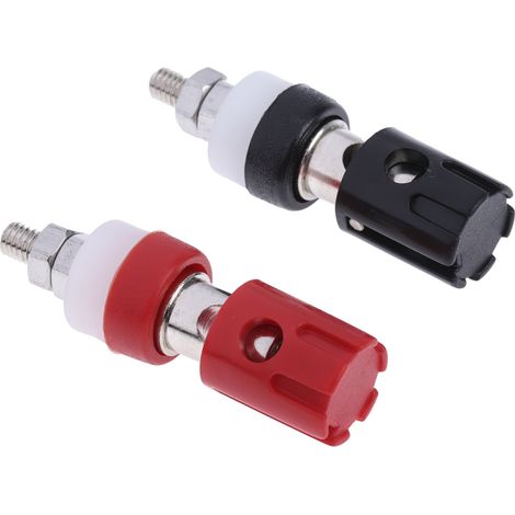 Borne de raccordement RS PRO Noir, Rouge 15A, diamètre 7.2mm ( Prix pour 1 paire ) (1/4)