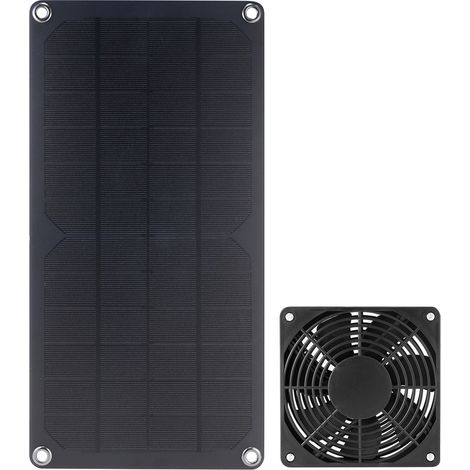 Ventilatore solare da esterno impermeabile da 10 W 12 V con cavo da 1,5 m per serre, cucce per animali e casette da giardino.