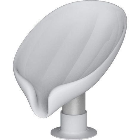 Barre de savon Porte-savon Porte-éponge vaisselle Plateau de vidange Soap Saver Rack, support Feuille Forme avec ventouse pour douche évier de cuisine Salle de bains 12cm (Gris)-Fei Yu (1/5)