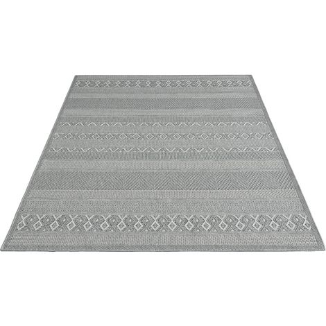 FLOORNOVO In- & Outdoor Teppich Beige gemustert - 220 x 160 cm - Flachgewebe für Garten Balkon Terrasse und Innenbereich - Robust & Pflegeleicht - vielseitig einsetzbar im Innen- und Außenbereich (1/2)