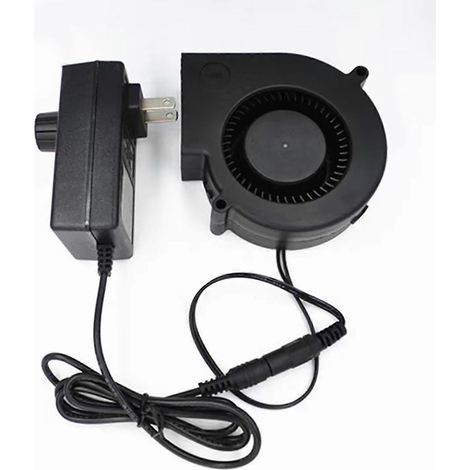 Ventilateur souffleur d'air 97 mm x 33 mm avec variateur de vitesse, ventilation puissante, compatible avec les armoires de poêle, extracteur de fumée, ventilateur alimenté par secteur 973 [jkw] (1/4)