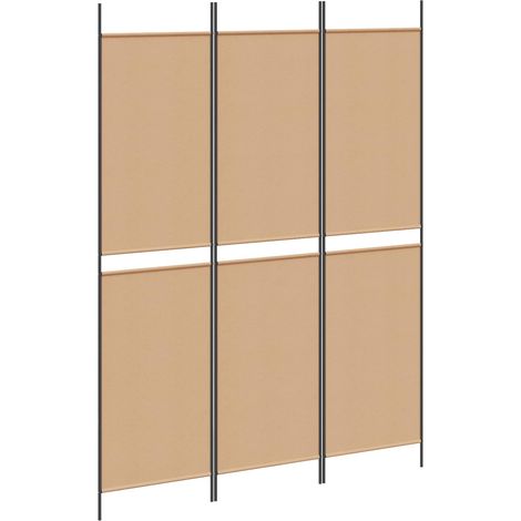 Biombo de 3 Paneles Beige 150 x 200 cm Tela vidaXL