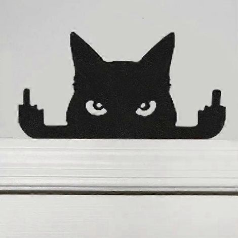 Décoration de porte en métal 2024 : Chat adorable avec doigt d'honneur - Coin de cadre décoratif pour Halloween - Couleur : Chat faisant un doigt d'honneur (1/4)
