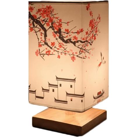 Veilleuse en bois rétro carrée créative lampe de table pour (1/5)
