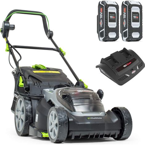 Murray 2x18V (36V) IQ18WM37 Rasaerba a Batteria agli Ioni di Litio, Larghezza Taglio 37cm, fino a 425 m2, Incluso 2 Batteria da 2,5Ah e Doppio Caricabatteria, Garanzia 5 Anni (1/5)