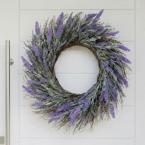 Hanging Artificial Lavender Door Wreath (1/2)
