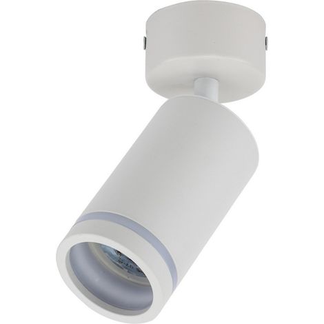 Plafonnier blanc GU10. Spot encastré simple avec projecteur orientable. (1/5)