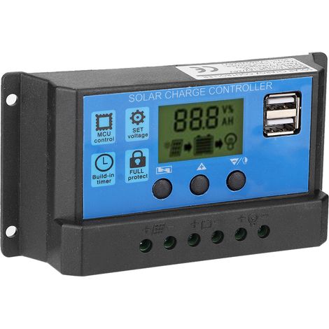 Régulateur de charge solaire photovoltaïque intelligent 12 V/24 V PWM automatique pour panneaux solaires (accessoire 40 A) (1/5)