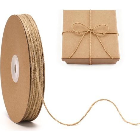 Rolle Bindfaden, 2 mm Durchmesser, Naturjute, 100 m Länge, für Heimwerkerarbeiten, Gartenarbeit und Geschenkverpackungen (1/5)