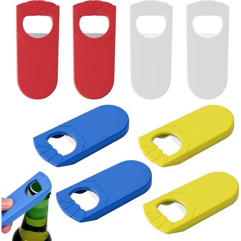 8 Stück Ouvre-Bouteilles Décapsuleur pour Maison, Pub, Cuisine, Camping  Personnalisé 4 Couleurs Décapsuleurs Plats en Acier Inox, Ouvre Bouteilles de Bière Design de Poing Antirouille (1/5)