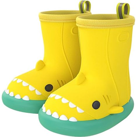 paire de bottes de pluie pour tout-petits, bottes en caoutchouc pour filles et garçons, motif mignon, en EVA, antidérapantes et imperméables, chaussures d'extérieur pour bébés, jaunes, 16 cm (1/5)