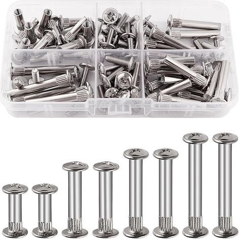 40 Pièces Φ5 Connecteur d'Armoire avec Vis M4, Acier Nickelé pour Jonction Meuble (1/5)