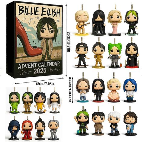 Calendrier de l'Avent Billie Eilish - Boîte Surprise - Cadeau de Noël