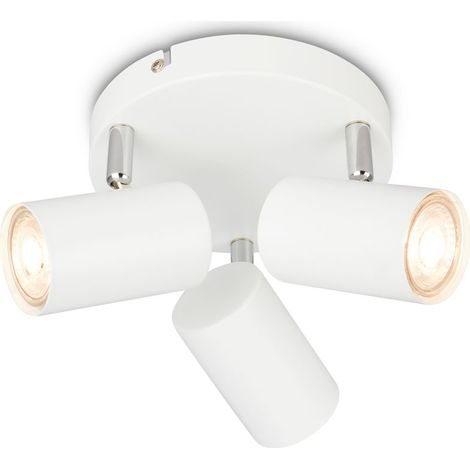 Briloner SUPO Lampada da soffitto, orientabile, attacco GU10, 3 lampadine, bianco, Ø16 x 12 cm