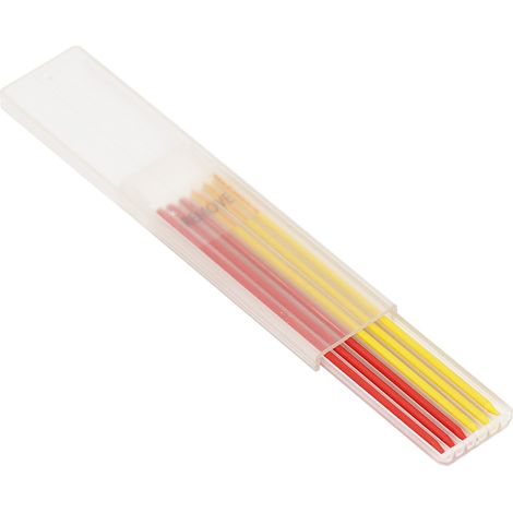 Set mit 6 2,8 mm HB Zimmermannsbleistiftminen, Markierungswerkzeuge, Holzbearbeitung, rotes und gelbes Wachs (1/5)