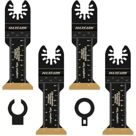 Lot de 4 lames de scie oscillantes, 70 mm extra longues, outil multifonction pour métal, bois, plastique, vis, outil multifonction oscillant. (1/5)