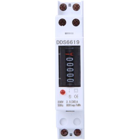 Compteur d'énergie Din Rail 1P compteur monophasé appareils ménagers 230V DDS6619-001(DDS6619-001-2.5(30)A) (1/5)