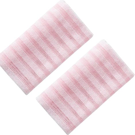 Guantes para la limpieza de la espalda, ideales para el hogar, viajes, spa, limpieza de la ducha y cuidado de la piel, paquete de 2, color rosa. (1/5)