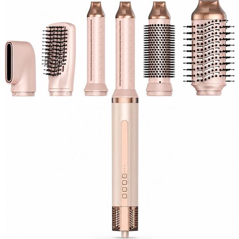 Brosse soufflante ionique 6-en-1, boucleur, lisseur et sèche-cheveux, rose, 240 V UK (1/5)