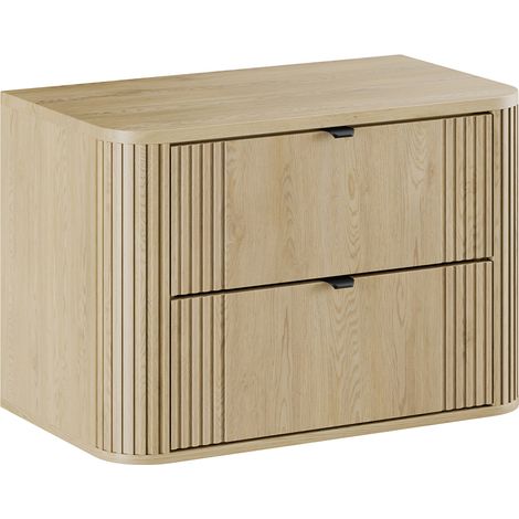 Waschtischunterschrank 80cm Mila mit 2 Schubladen, Helle Eiche
