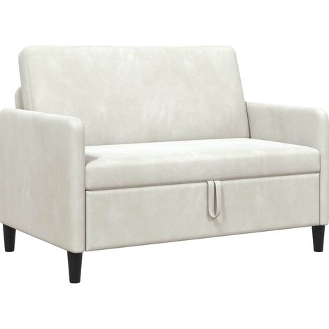 Divano con Storage 2 posto Crema 122 x 78 x 87 cm Poliestere vidaXL (1/5)