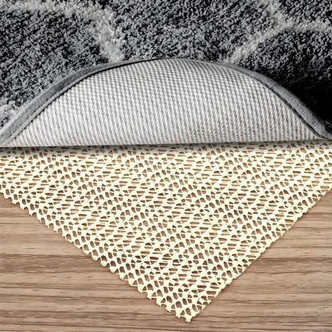 sous Tapis Antidérapant Anti Derapant Tapis 200x300 Anti Glisse Tapis Stopper Voiture Parquet Moquette Tiroirs étagères Plateau Universel Facile à Laver Peut Etre Coupé Blanc Cassé (1/5)
