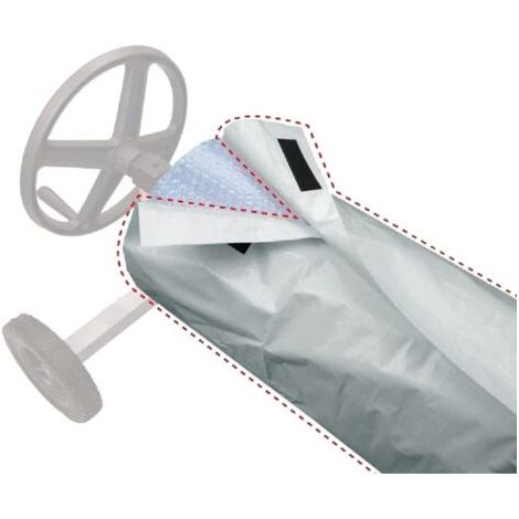 Bâche de piscine en tissu imperméable, enroulable, protection solaire, protection contre le vent, la pluie, la poussière et les UV – 490 x 96 cm, gris (1/3)